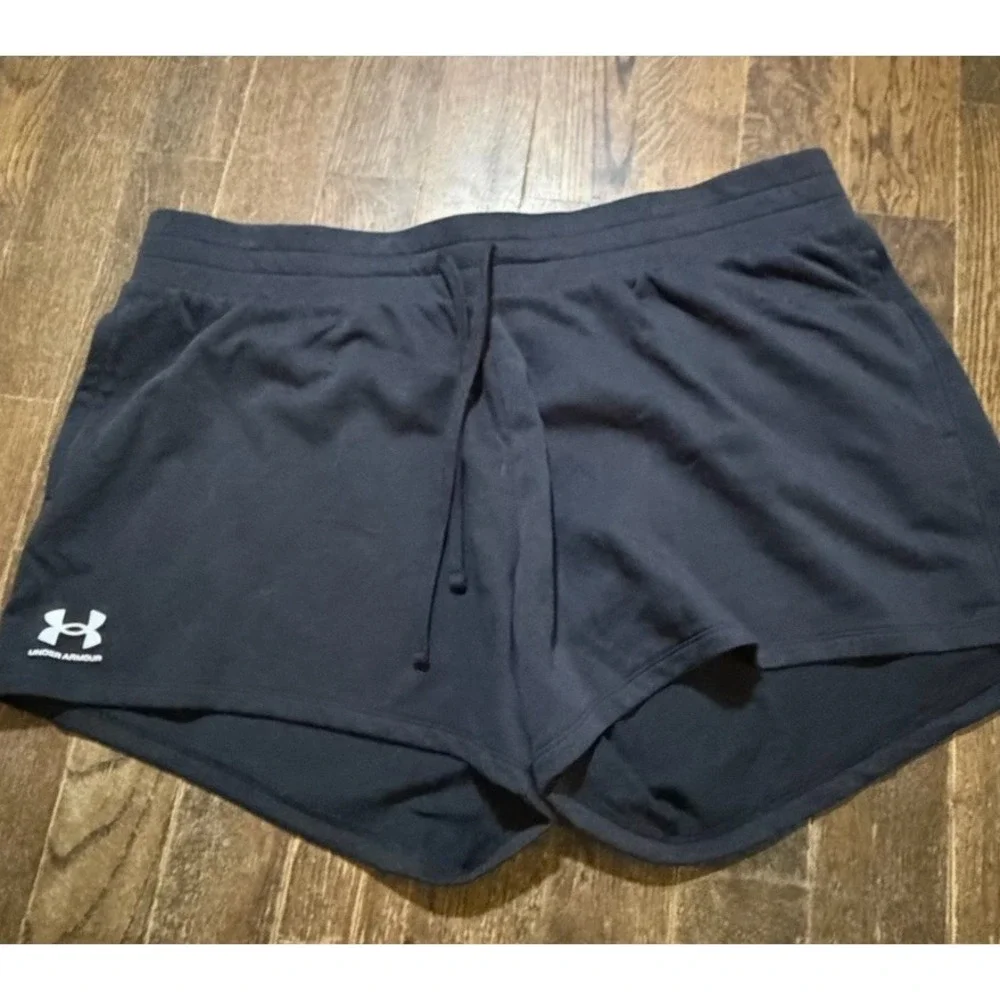Under Armour  Women's Rival Terry Shorts ~ Plus Size 2X ~ Loose Fit ~ Black NWT